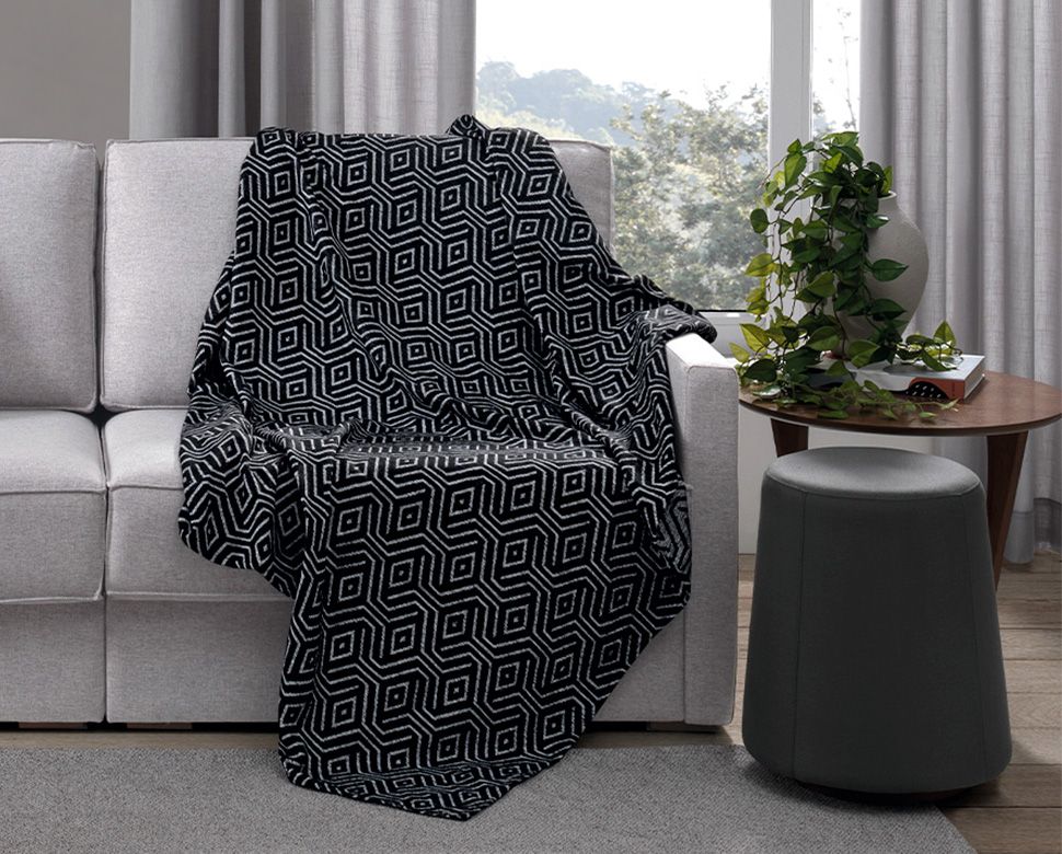 MANTA JACQUARD DECOR | ROMA 70 PRETO